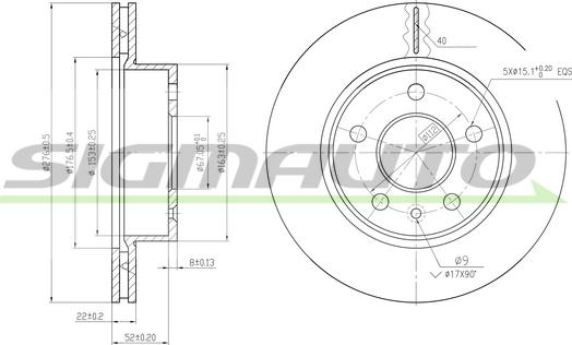 SIGMAUTO DBA860V - Спирачен диск vvparts.bg