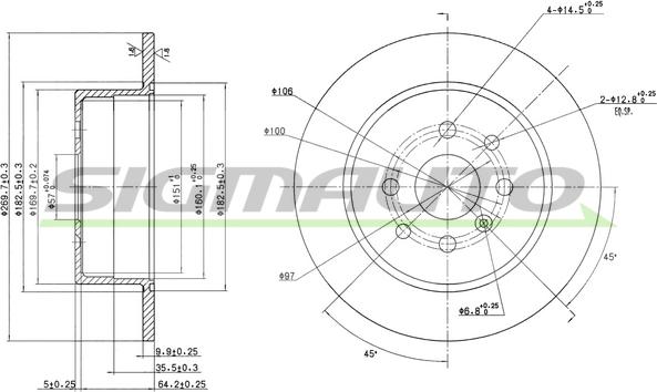 SIGMAUTO DBA814S - Спирачен диск vvparts.bg