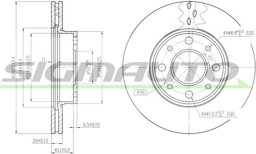 SIGMAUTO DBA888V - Спирачен диск vvparts.bg