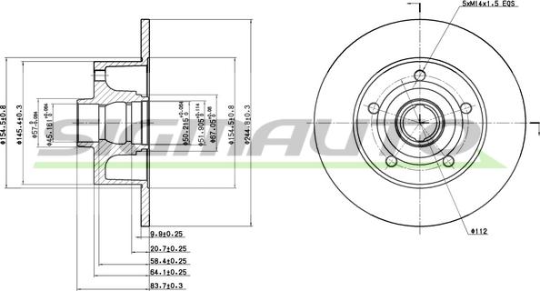 SIGMAUTO DBA830S - Спирачен диск vvparts.bg