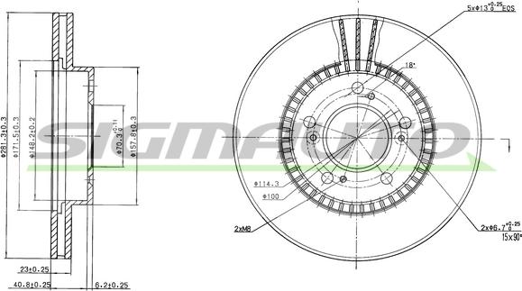 SIGMAUTO DBA829V - Спирачен диск vvparts.bg