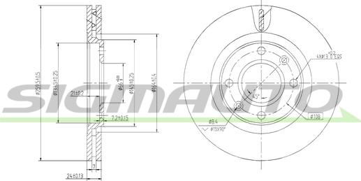 SIGMAUTO DBA870V - Спирачен диск vvparts.bg