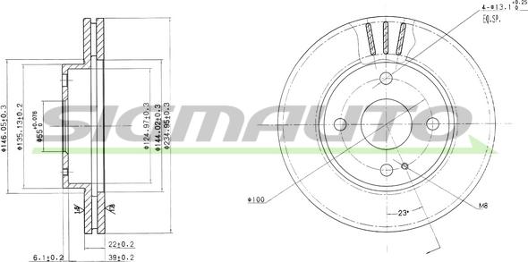 SIGMAUTO DBA393V - Спирачен диск vvparts.bg