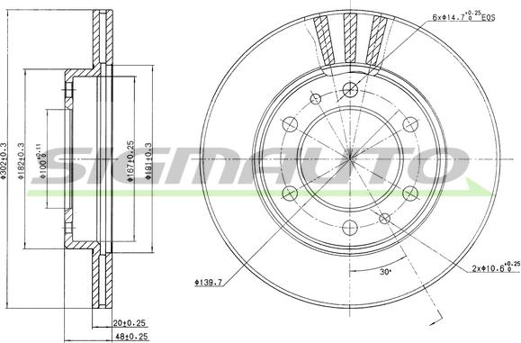 SIGMAUTO DBA347V - Спирачен диск vvparts.bg