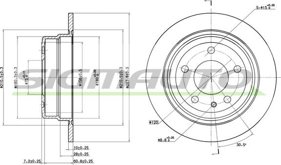 SIGMAUTO DBA303S - Спирачен диск vvparts.bg