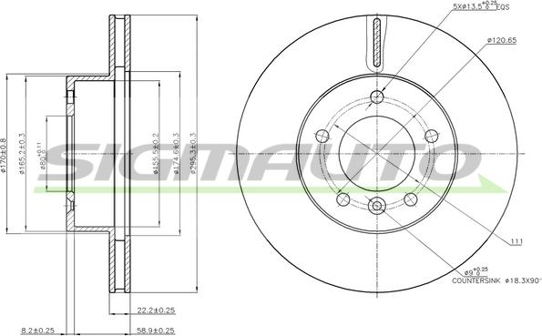 SIGMAUTO DBA295V - Спирачен диск vvparts.bg