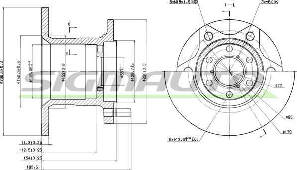 SIGMAUTO DBA254S - Спирачен диск vvparts.bg