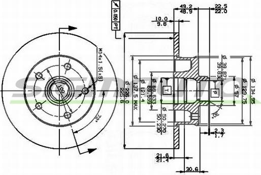 SIGMAUTO DBA266S - Спирачен диск vvparts.bg