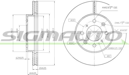 SIGMAUTO DBA261V - Спирачен диск vvparts.bg