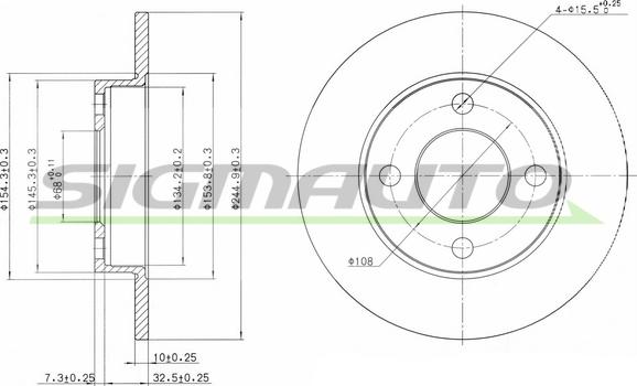 SIGMAUTO DBA216S - Спирачен диск vvparts.bg