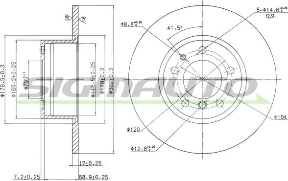 SIGMAUTO DBA210S - Спирачен диск vvparts.bg