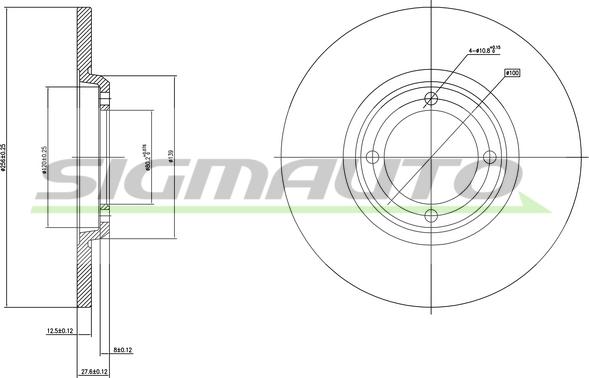 SIGMAUTO DBA280S - Спирачен диск vvparts.bg