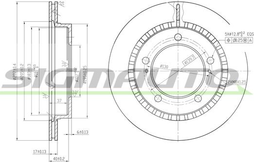 SIGMAUTO DBA746V - Спирачен диск vvparts.bg