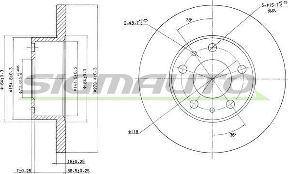 SIGMAUTO DBA758S - Спирачен диск vvparts.bg