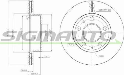 SIGMAUTO DBA768V - Спирачен диск vvparts.bg