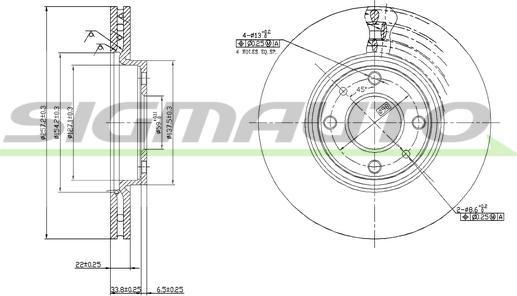 SIGMAUTO DBA762V - Спирачен диск vvparts.bg