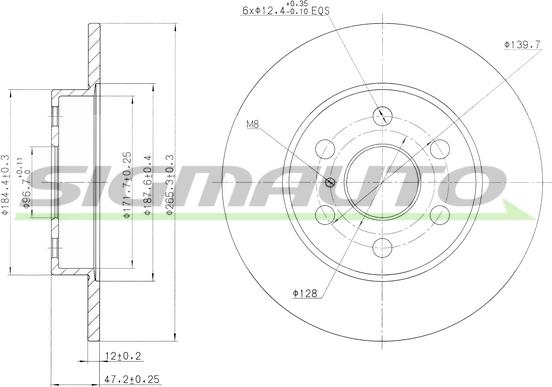 SIGMAUTO DBA786S - Спирачен диск vvparts.bg