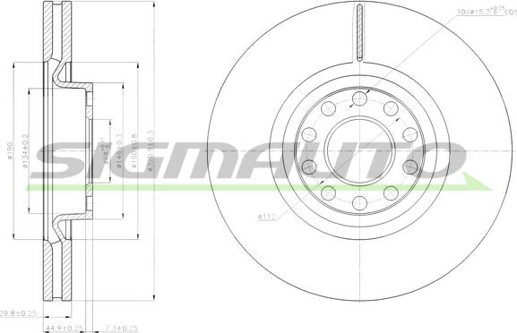 SIGMAUTO DBB983V - Спирачен диск vvparts.bg