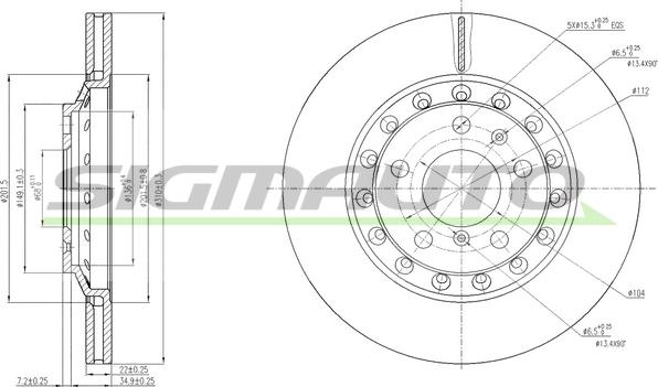 SIGMAUTO DBB934V - Спирачен диск vvparts.bg