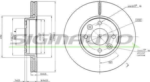 SIGMAUTO DBB978V - Спирачен диск vvparts.bg