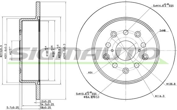 SIGMAUTO DBB499S - Спирачен диск vvparts.bg