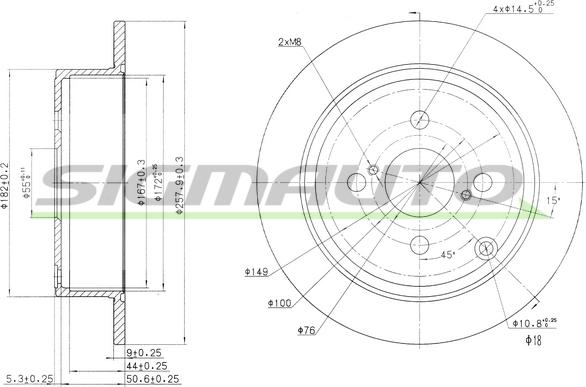 SIGMAUTO DBB419S - Спирачен диск vvparts.bg