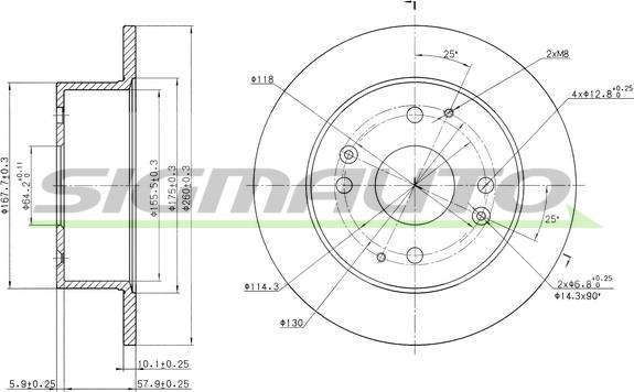 SIGMAUTO DBB488S - Спирачен диск vvparts.bg