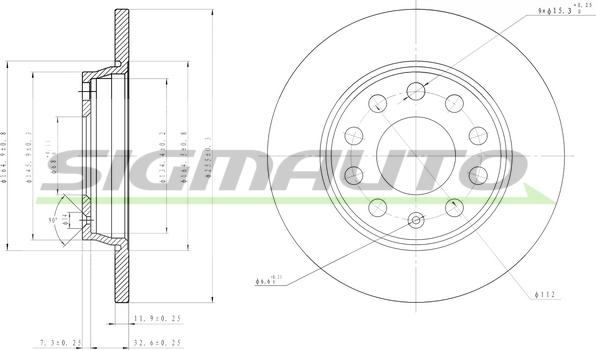 SIGMAUTO DBB425S - Спирачен диск vvparts.bg