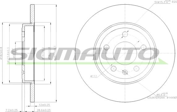 SIGMAUTO DBB423S - Спирачен диск vvparts.bg