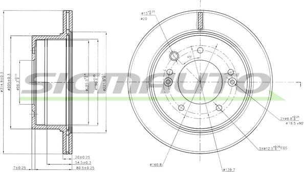 SIGMAUTO DBB543V - Спирачен диск vvparts.bg