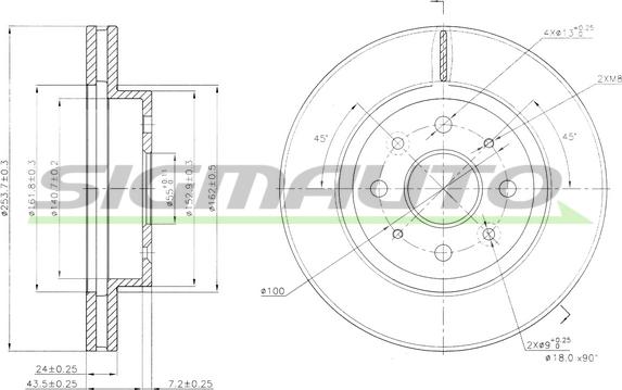 SIGMAUTO DBB542V - Спирачен диск vvparts.bg