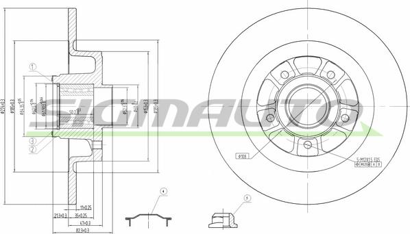 SIGMAUTO DBB569S - Спирачен диск vvparts.bg