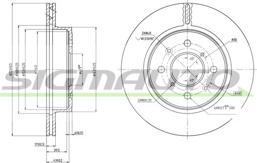 SIGMAUTO DBB509V - Спирачен диск vvparts.bg