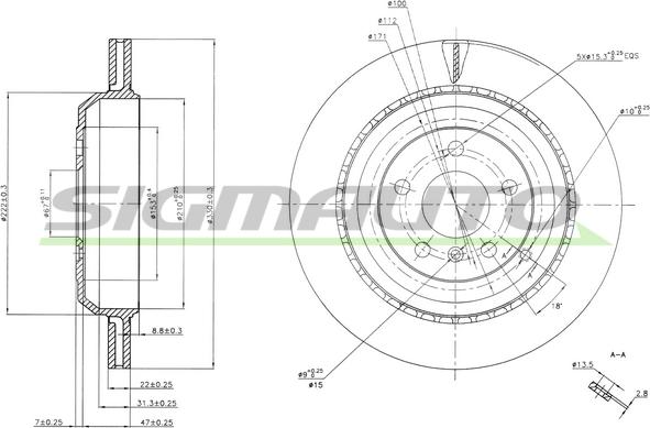 SIGMAUTO DBB531V - Спирачен диск vvparts.bg