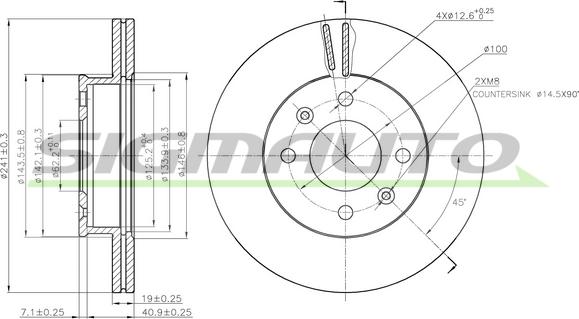 SIGMAUTO DBB529V - Спирачен диск vvparts.bg