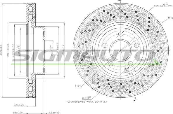 SIGMAUTO DBB694V - Спирачен диск vvparts.bg