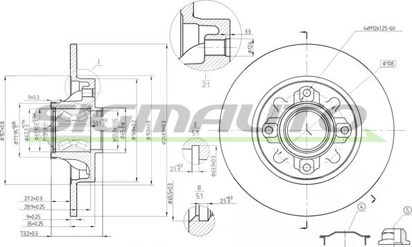 SIGMAUTO DBB695S - Спирачен диск vvparts.bg