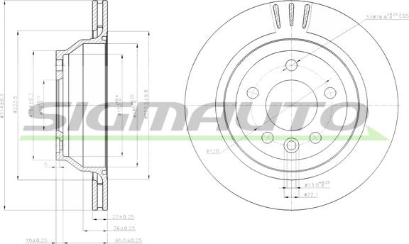 SIGMAUTO DBB698V - Спирачен диск vvparts.bg