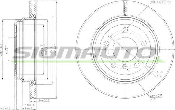 SIGMAUTO DBB697V - Спирачен диск vvparts.bg