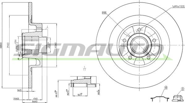 SIGMAUTO DBB654S - Спирачен диск vvparts.bg