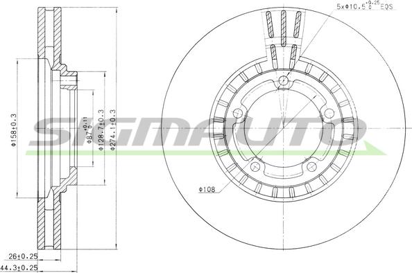 SIGMAUTO DBB658V - Спирачен диск vvparts.bg