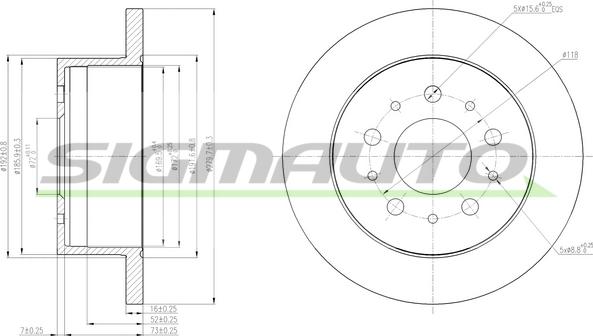 SIGMAUTO DBB653S - Спирачен диск vvparts.bg