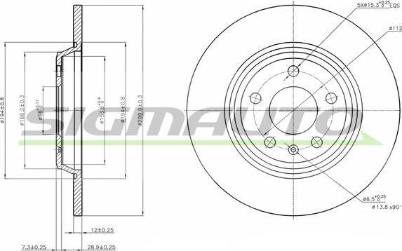 SIGMAUTO DBB666S - Спирачен диск vvparts.bg