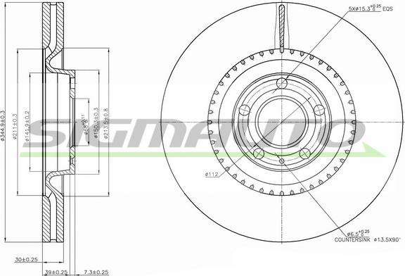 SIGMAUTO DBB661V - Спирачен диск vvparts.bg