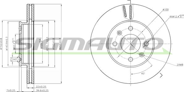 SIGMAUTO DBB603V - Спирачен диск vvparts.bg