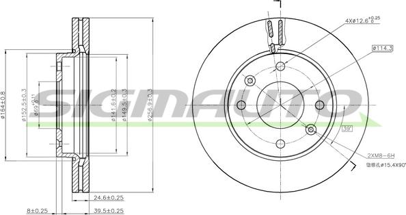 SIGMAUTO DBB614V - Спирачен диск vvparts.bg