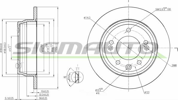 SIGMAUTO DBB618S - Спирачен диск vvparts.bg