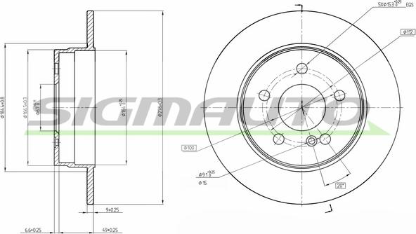 SIGMAUTO DBB689S - Спирачен диск vvparts.bg