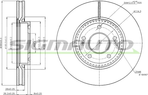 SIGMAUTO DBB630V - Спирачен диск vvparts.bg