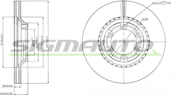 SIGMAUTO DBB633V - Спирачен диск vvparts.bg